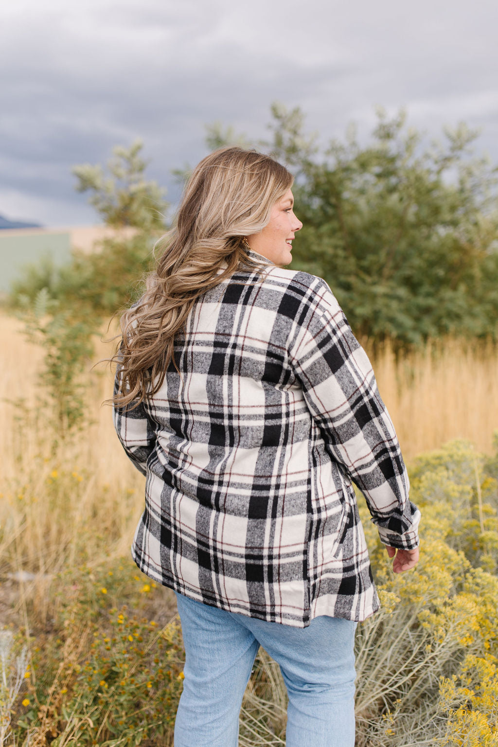 Julia Plaid Shacket in Black *All Sales Final*