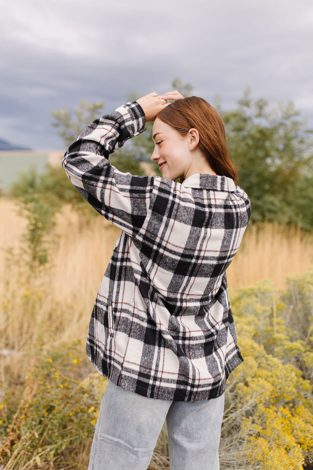 Julia Plaid Shacket in Black *All Sales Final*