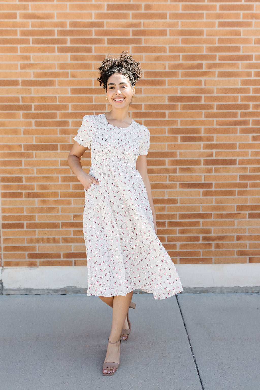 midi dress with sleeves sale Raina Midi