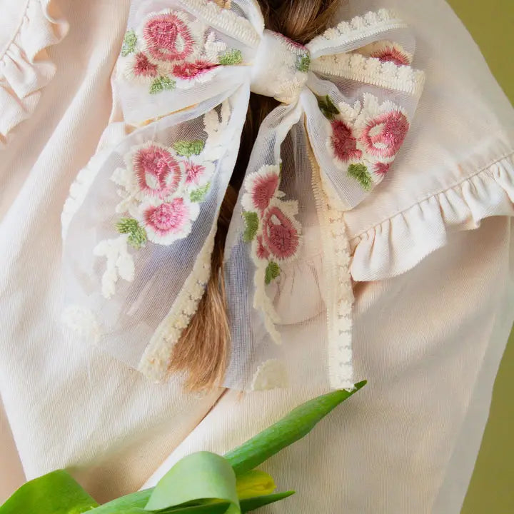 ANDI Sheer Floral Bow Barrette