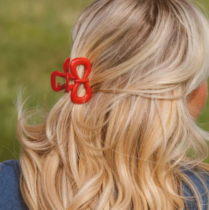 Andi Cherry Red Bow Claw Clip