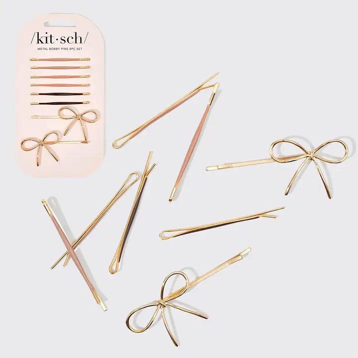Kitsch Metal Enamel Cloud & Bow Bobby Pins