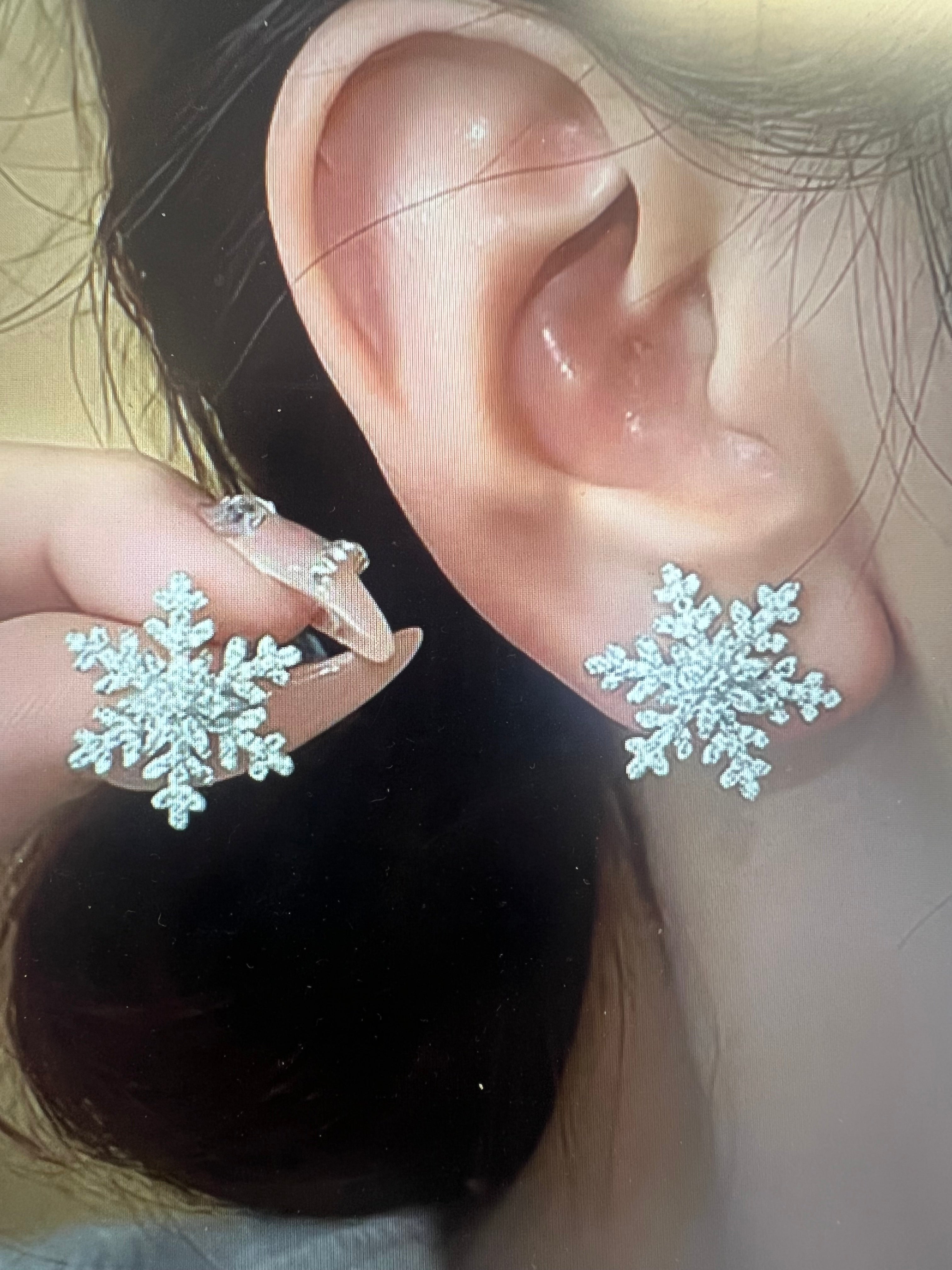 Sparkly Snowflake Earrings
