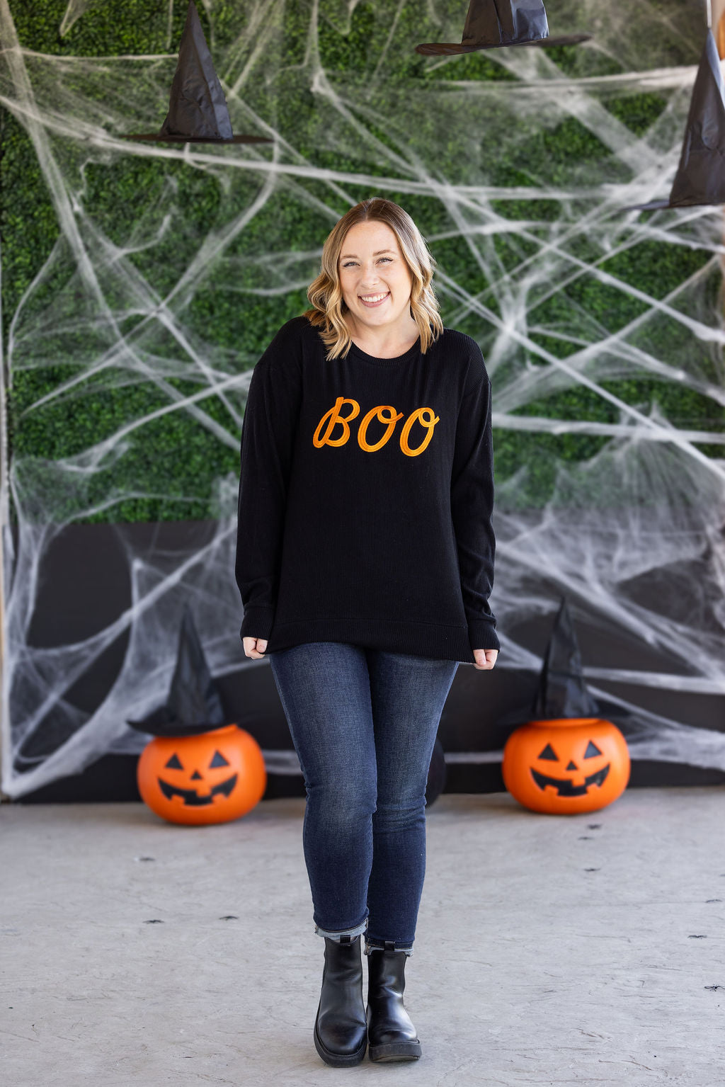 Boo Embroidered Top *ALL SALES FINAL*