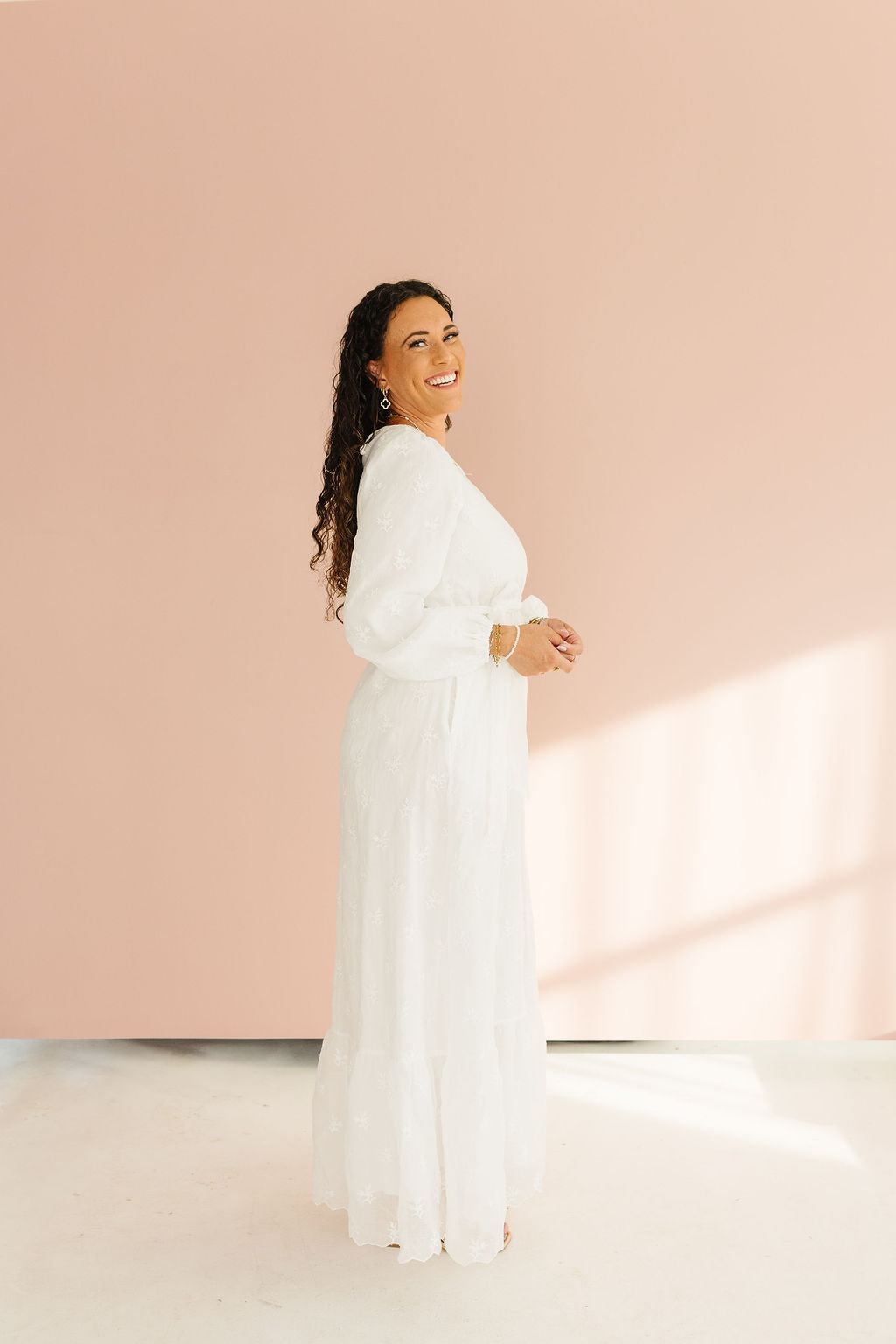 All In White Belted Floral