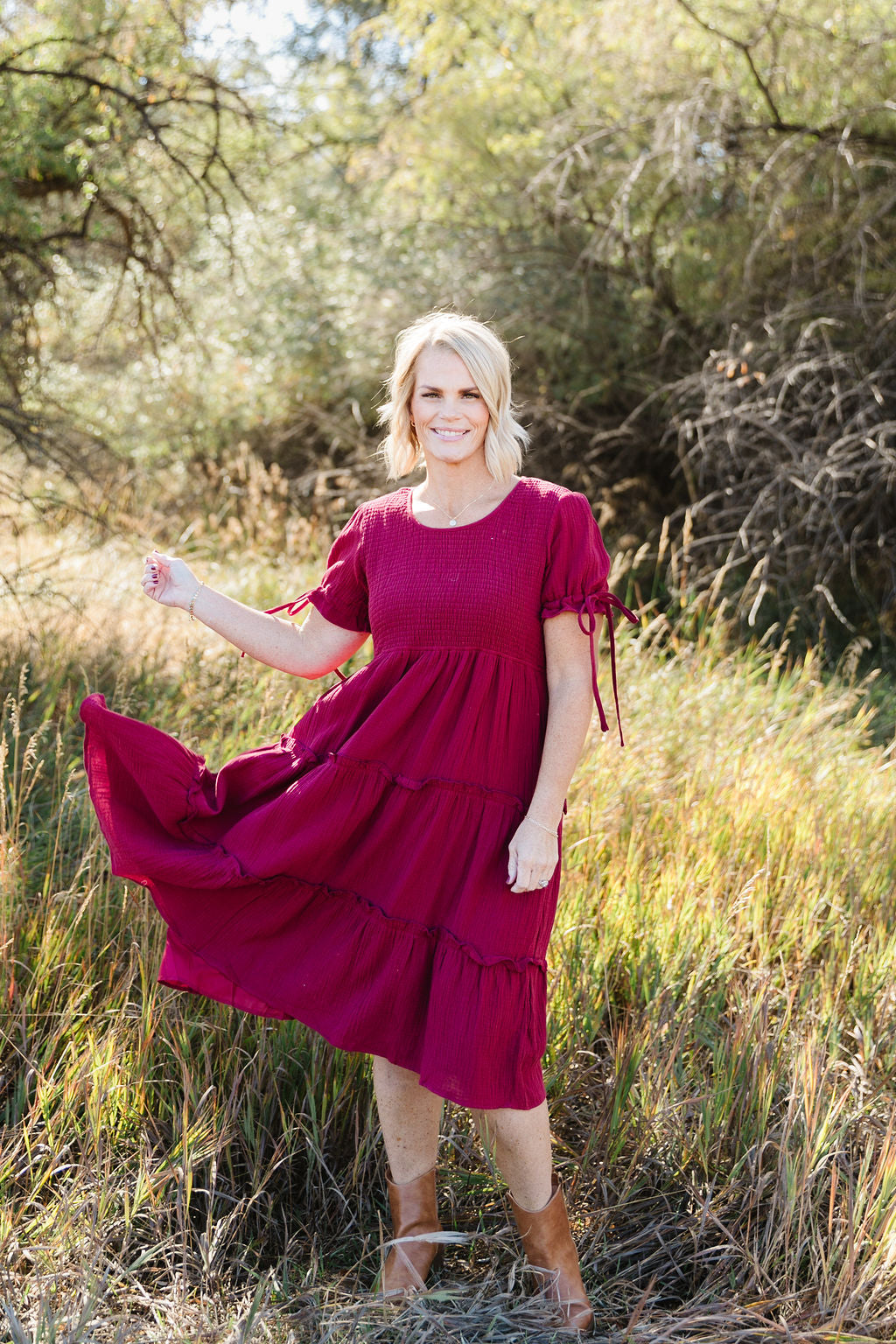 Isla in Raspberry Red