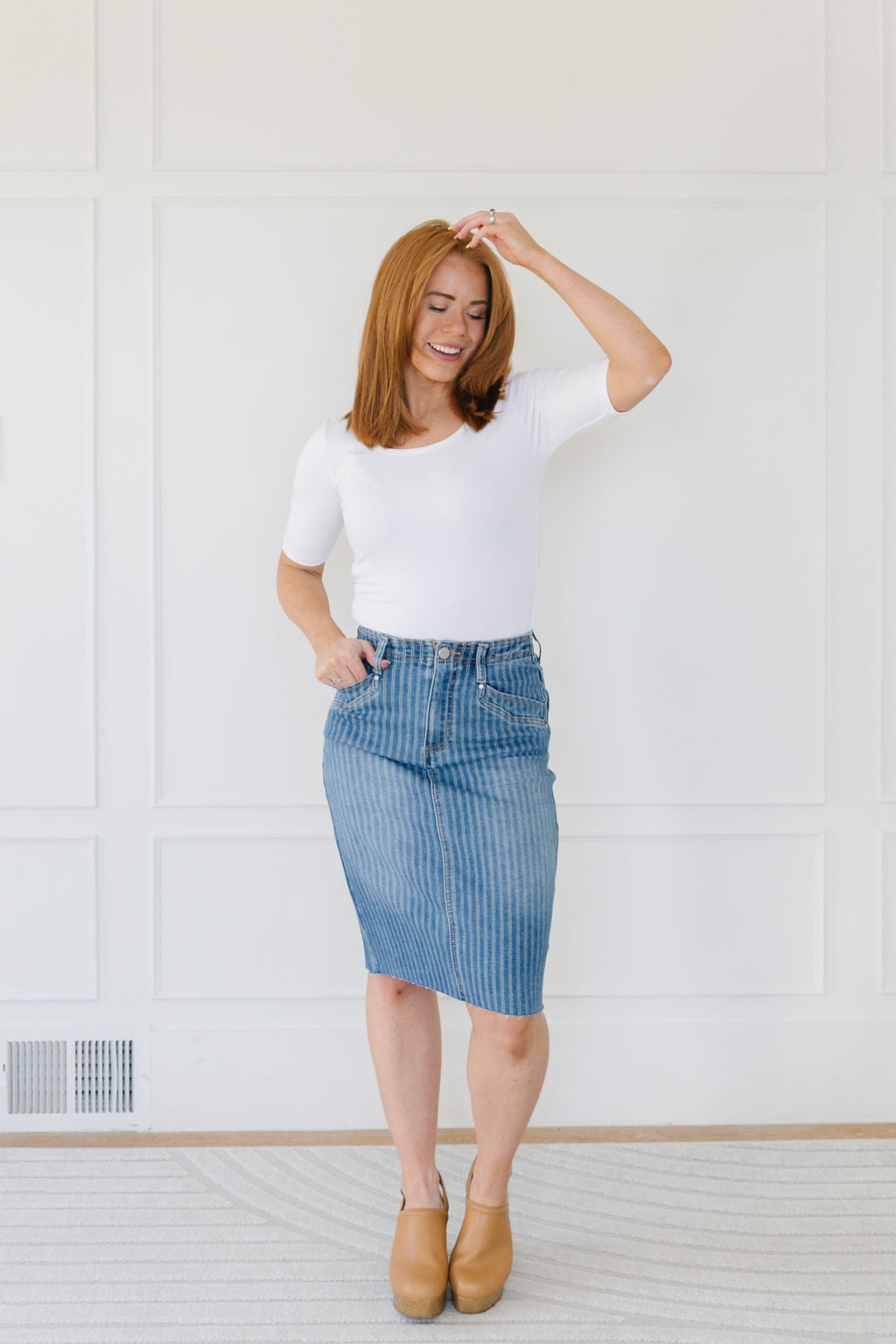 Yara Denim Midi Skirt