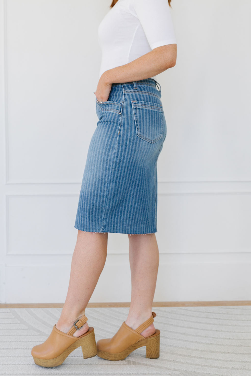 Yara Denim Midi Skirt