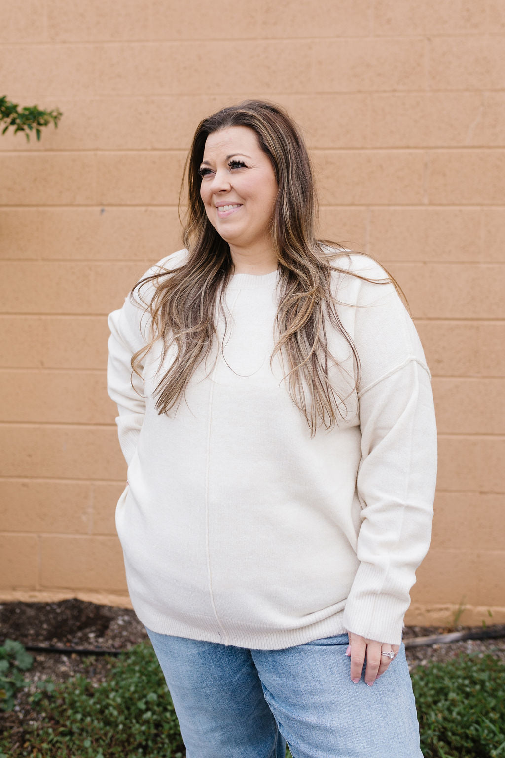 Romy Sweater In Cream *ALL SALES FINAL* (S 1x Left)