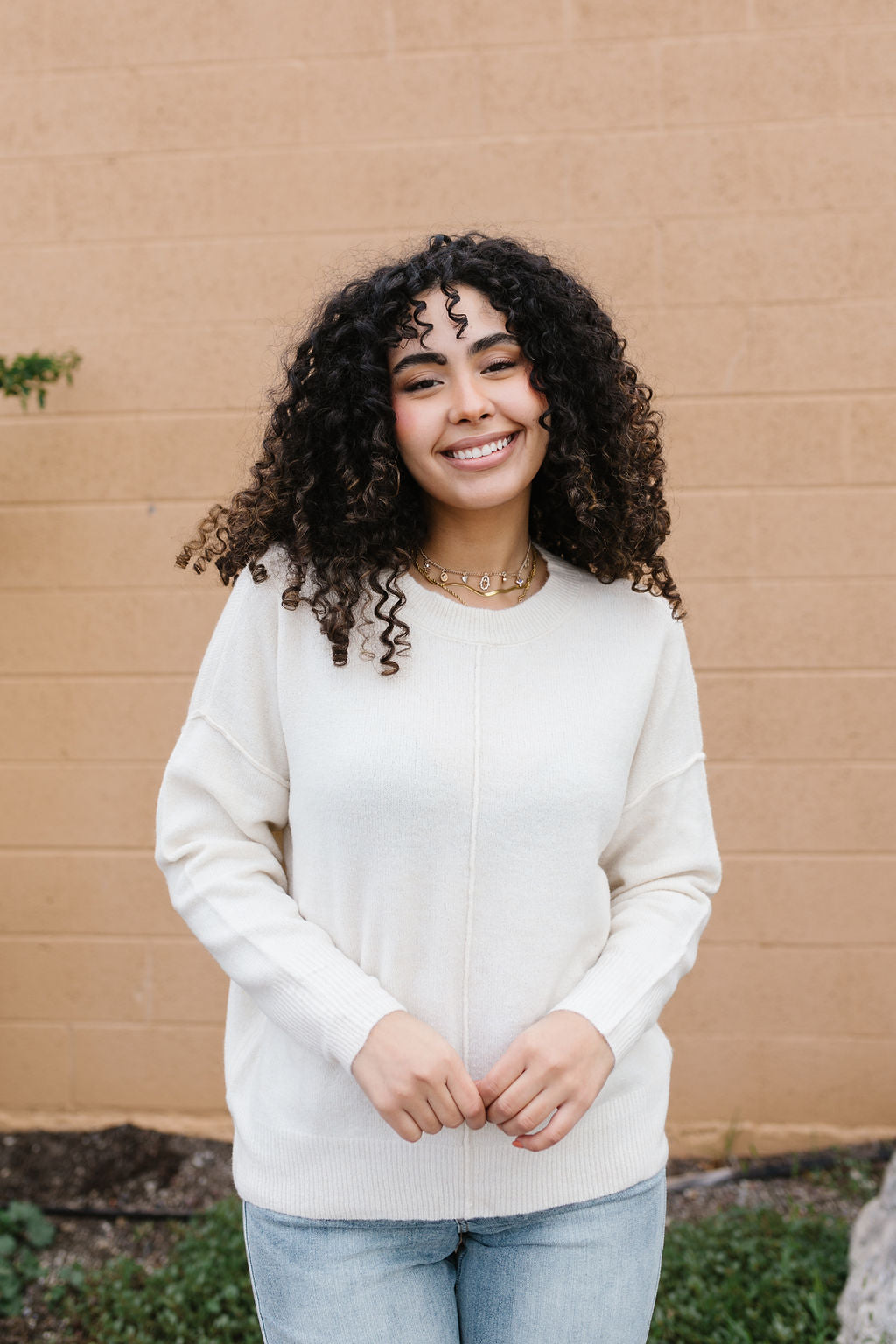 Romy Sweater In Cream *ALL SALES FINAL* (S 1x Left)
