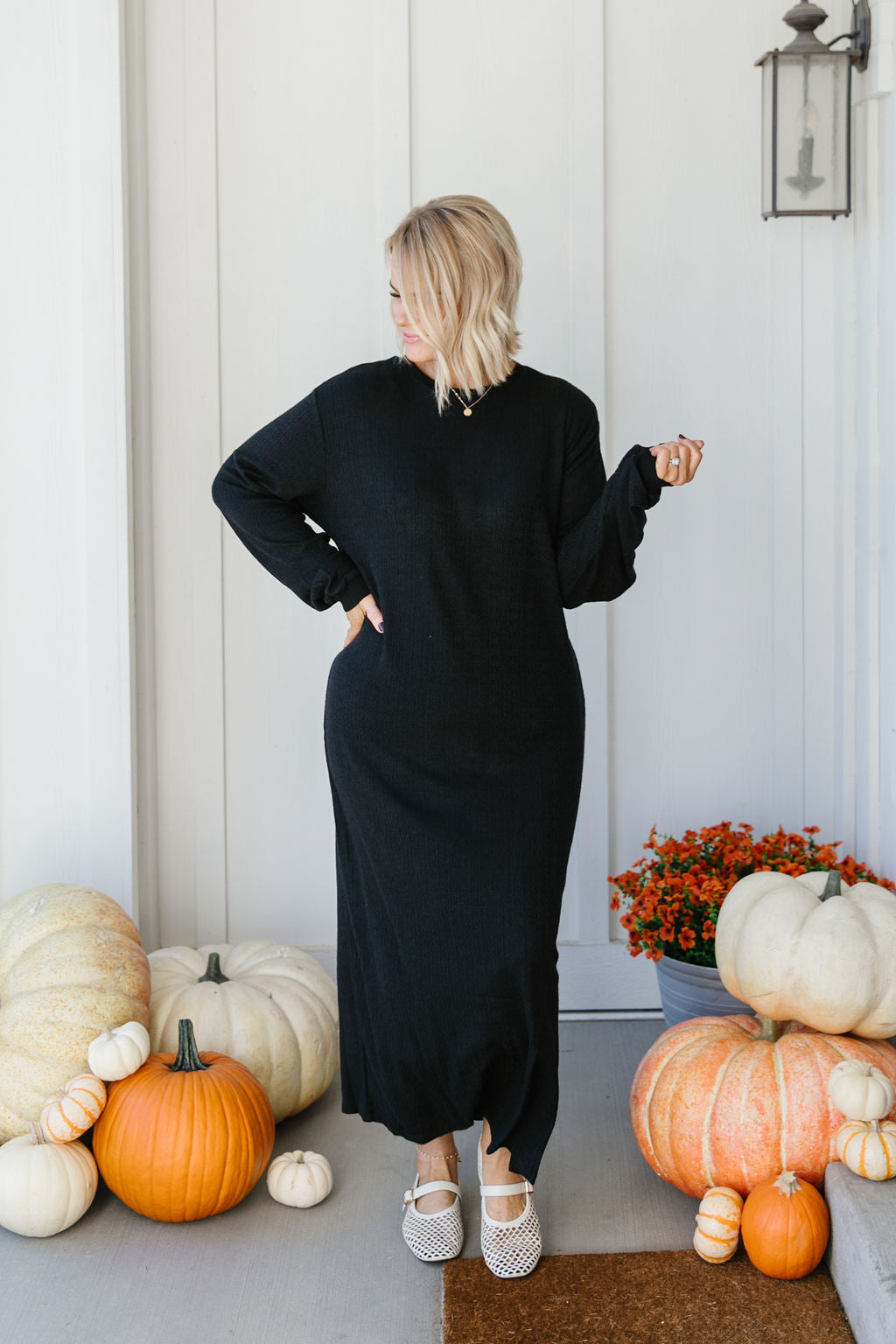 Grace Knit Draped Midi Dress