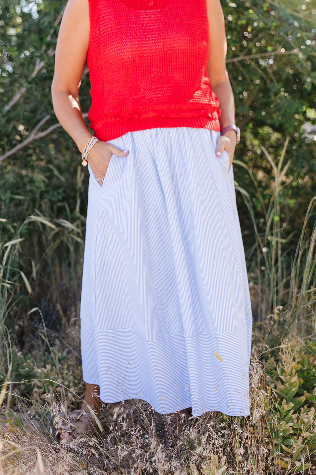 Pearl Striped Skirt