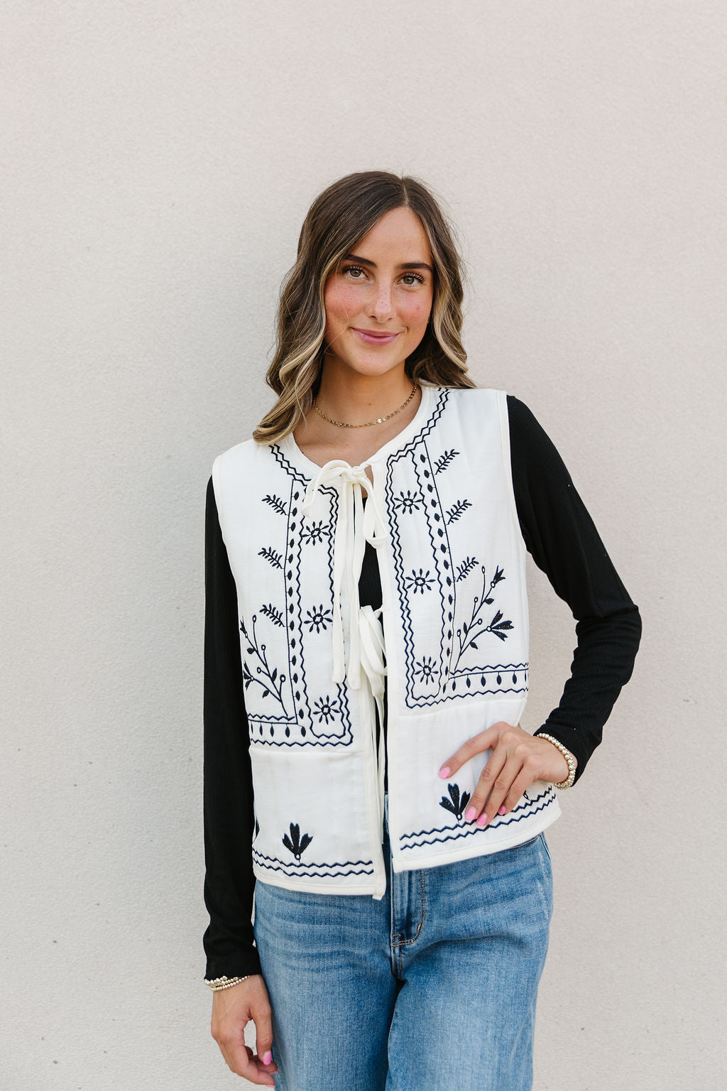 Laityn Embroidered Vest