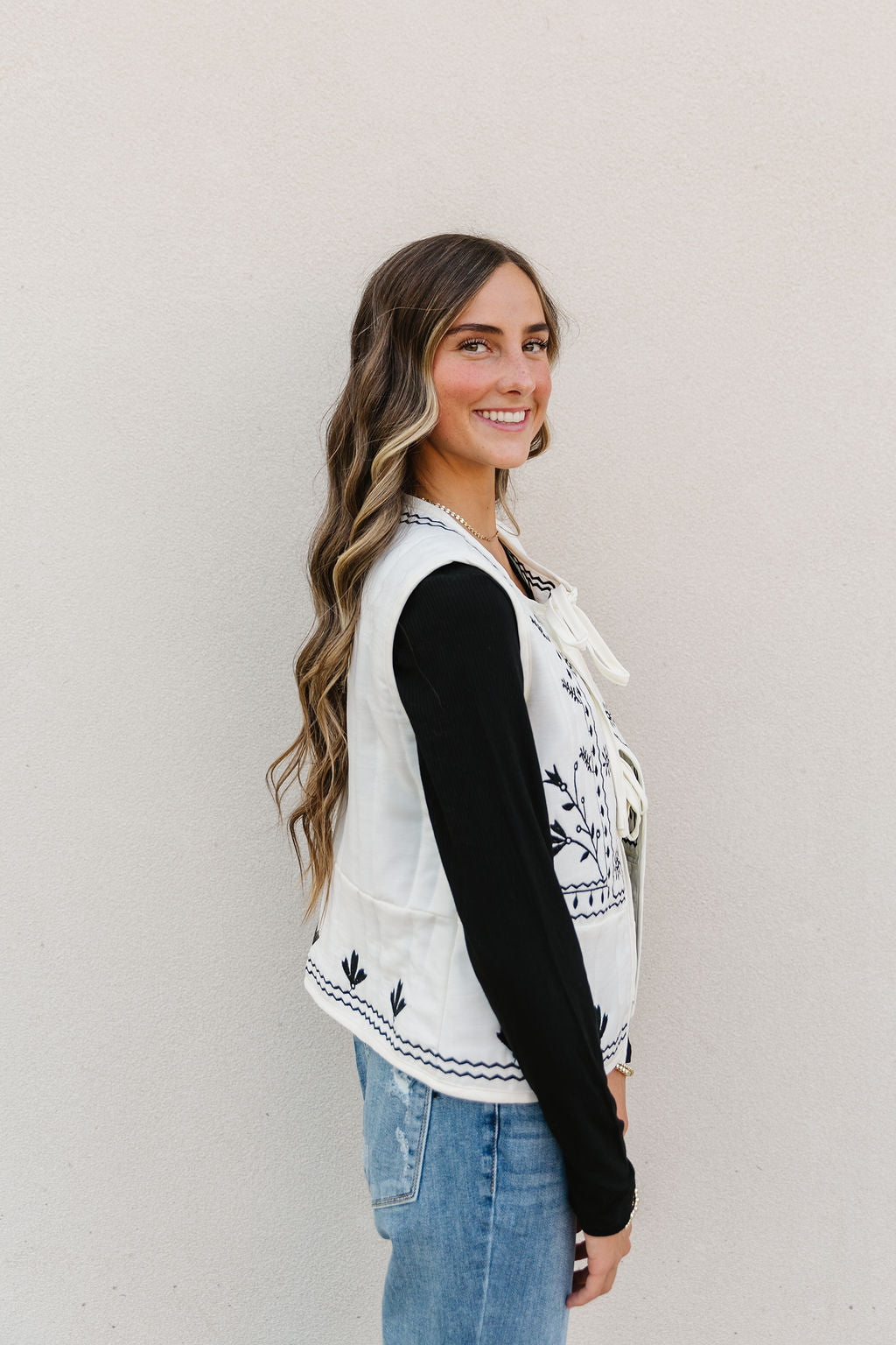 Laityn Embroidered Vest