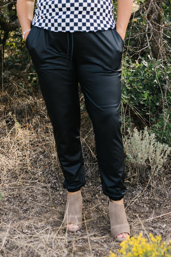 Candice Leather Joggers