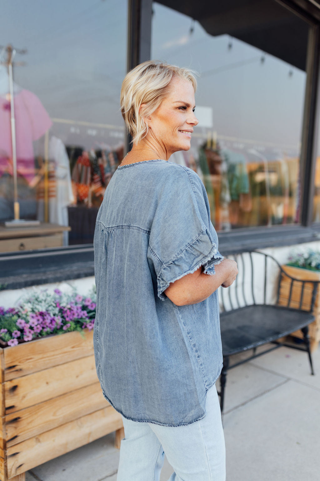 Aurora Denim Top