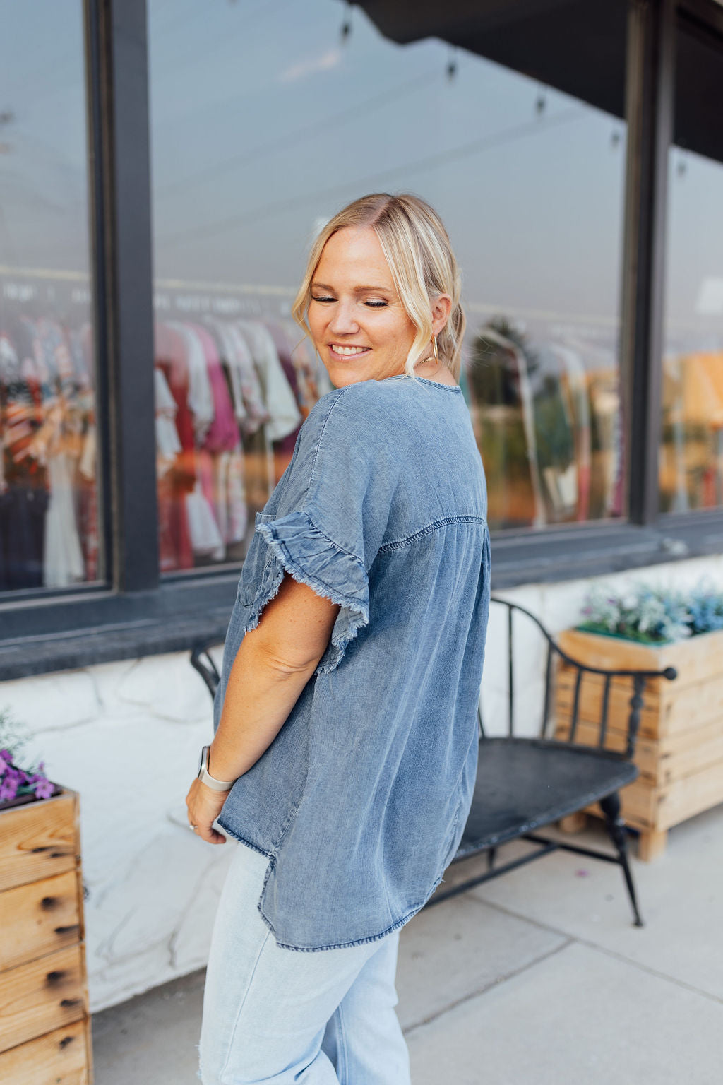 Aurora Denim Top