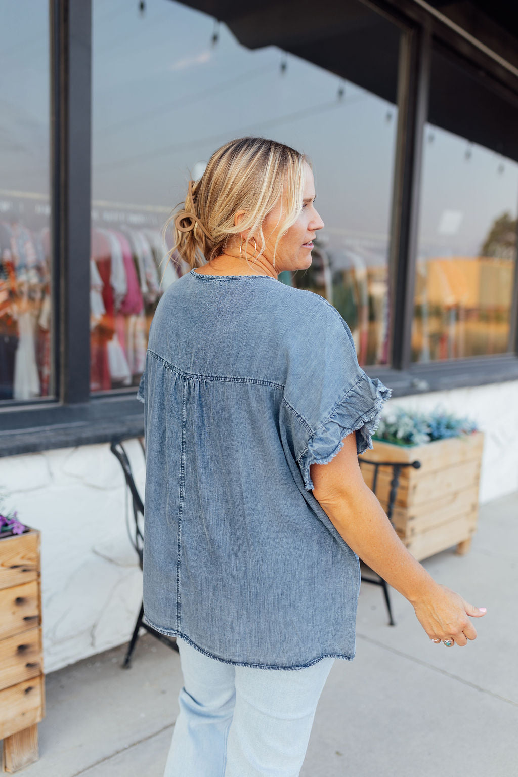 Aurora Denim Top