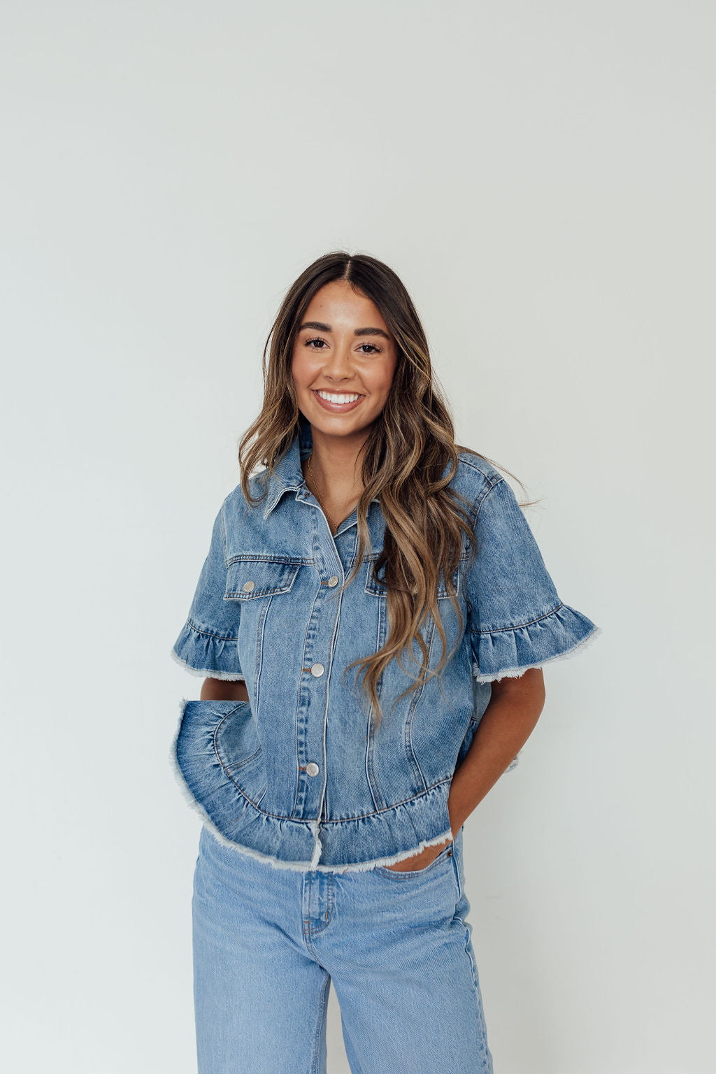 Aurora Short Sleeve Denim Jacket