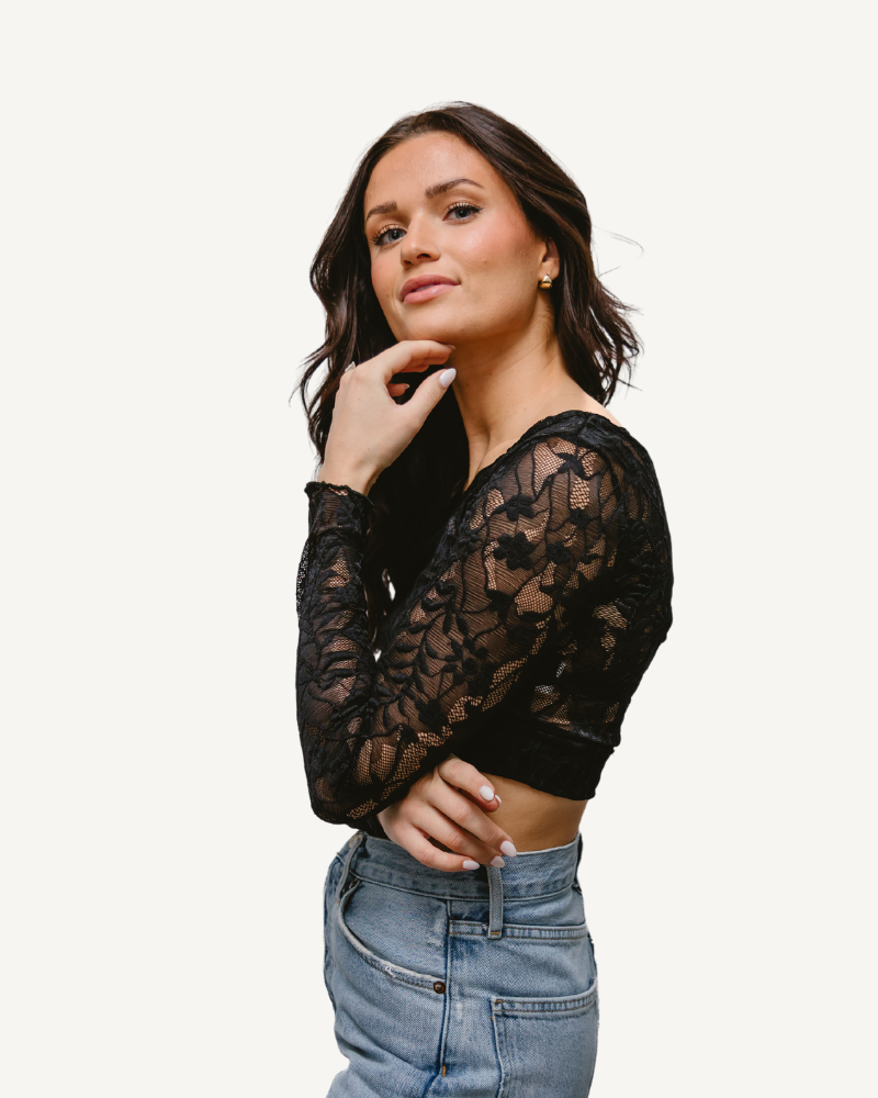 Full Lace Long-Sleeved Halftee