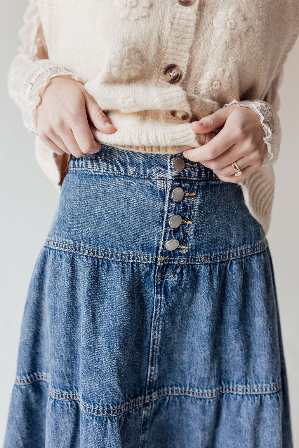 Amoura Denim Maxi Skirt