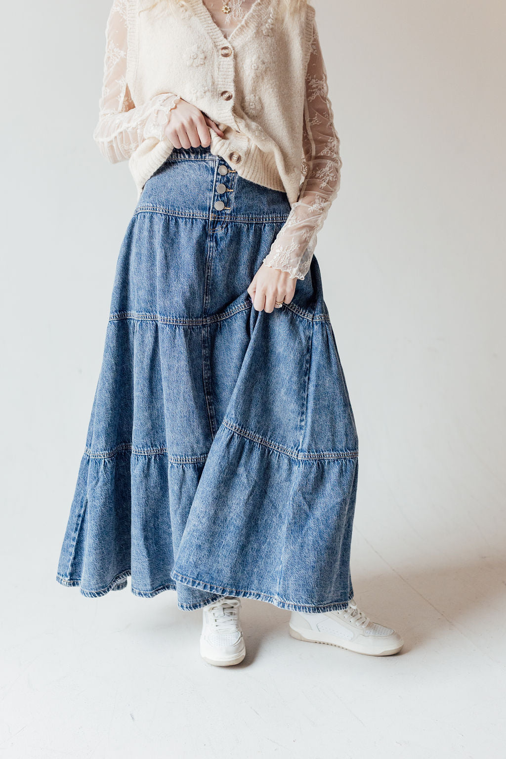 Amoura Denim Maxi Skirt