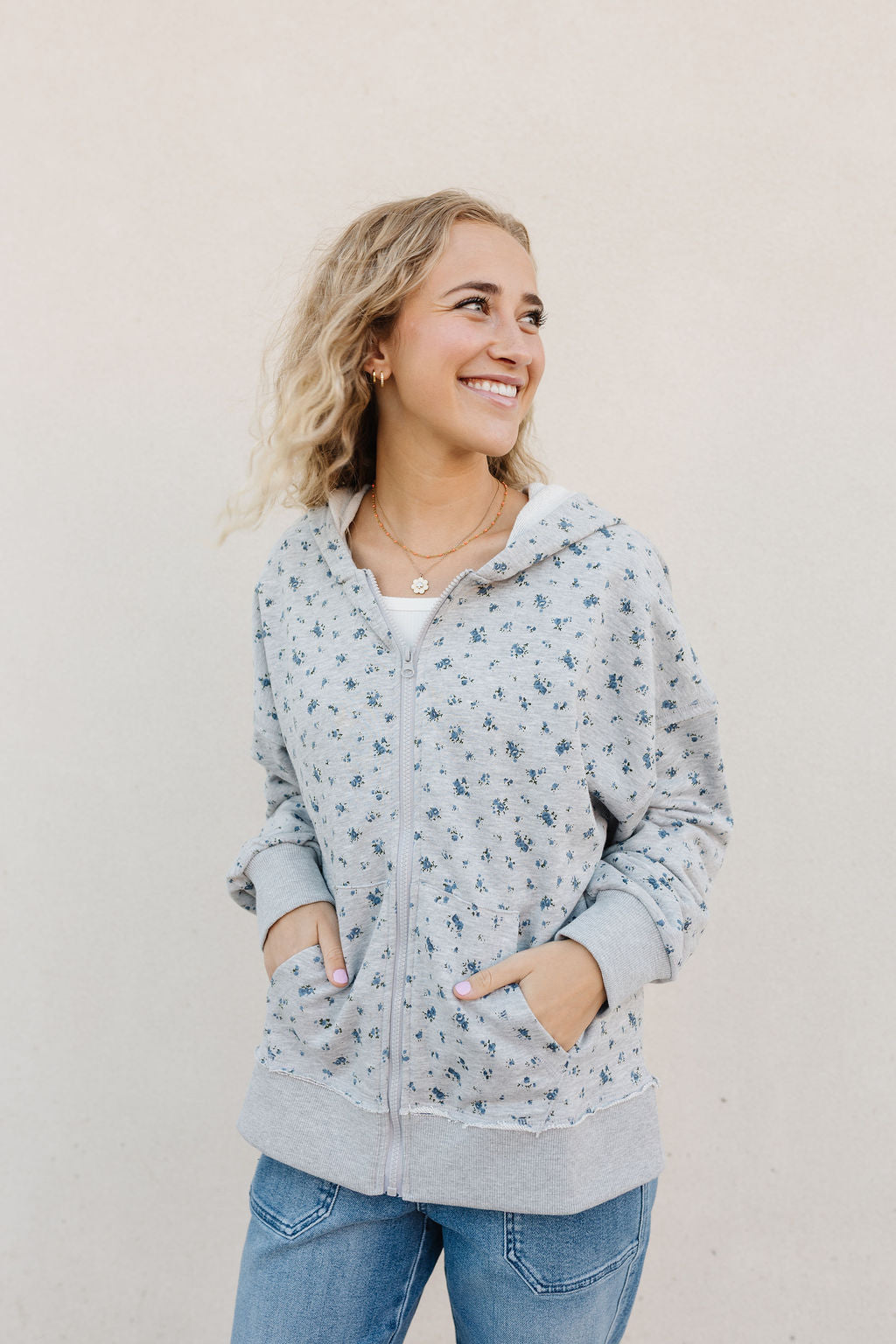 Parker Floral Zipper Hoodie
