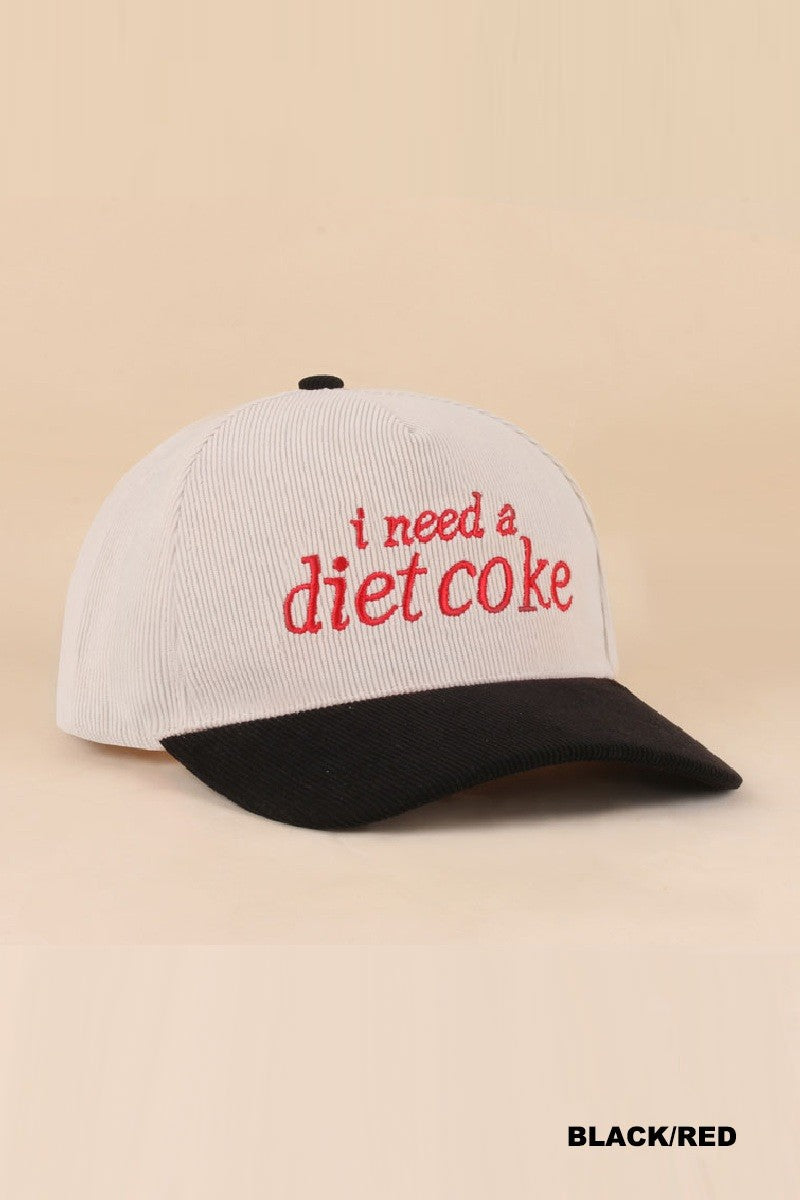 Diet Coke Corduroy Hat