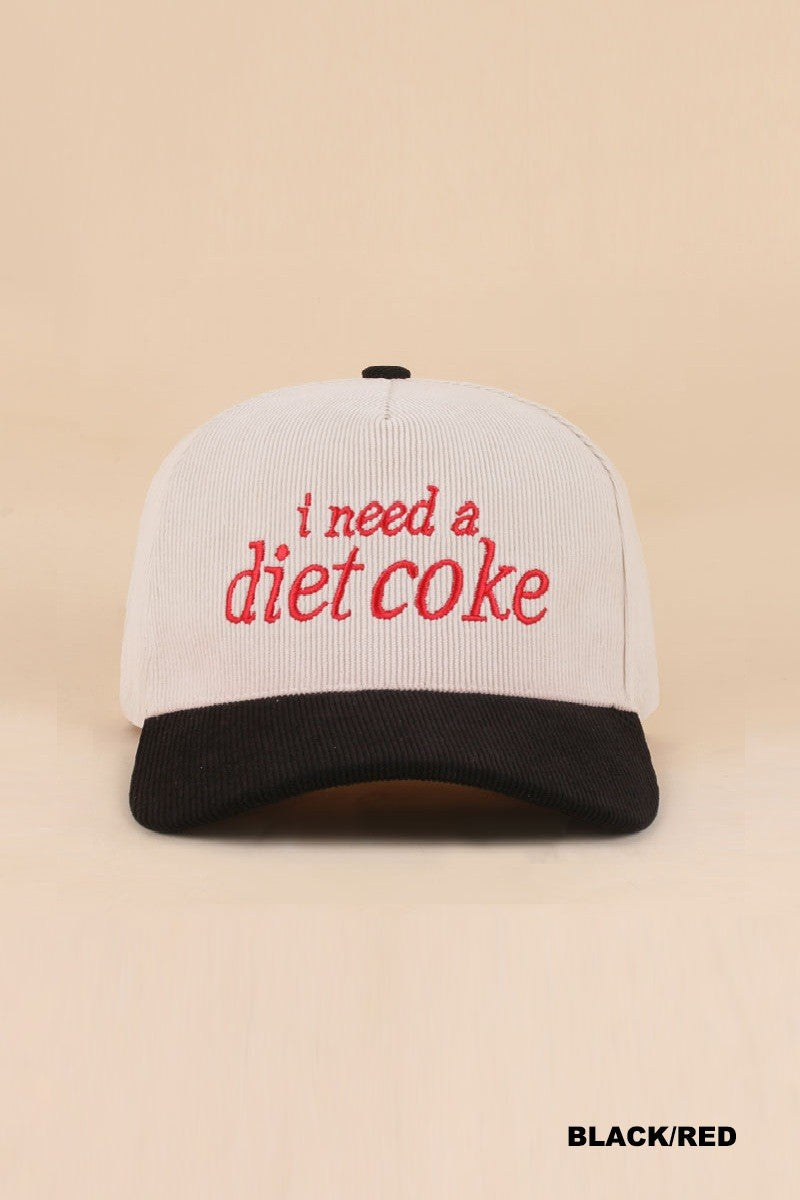 Diet Coke Corduroy Hat