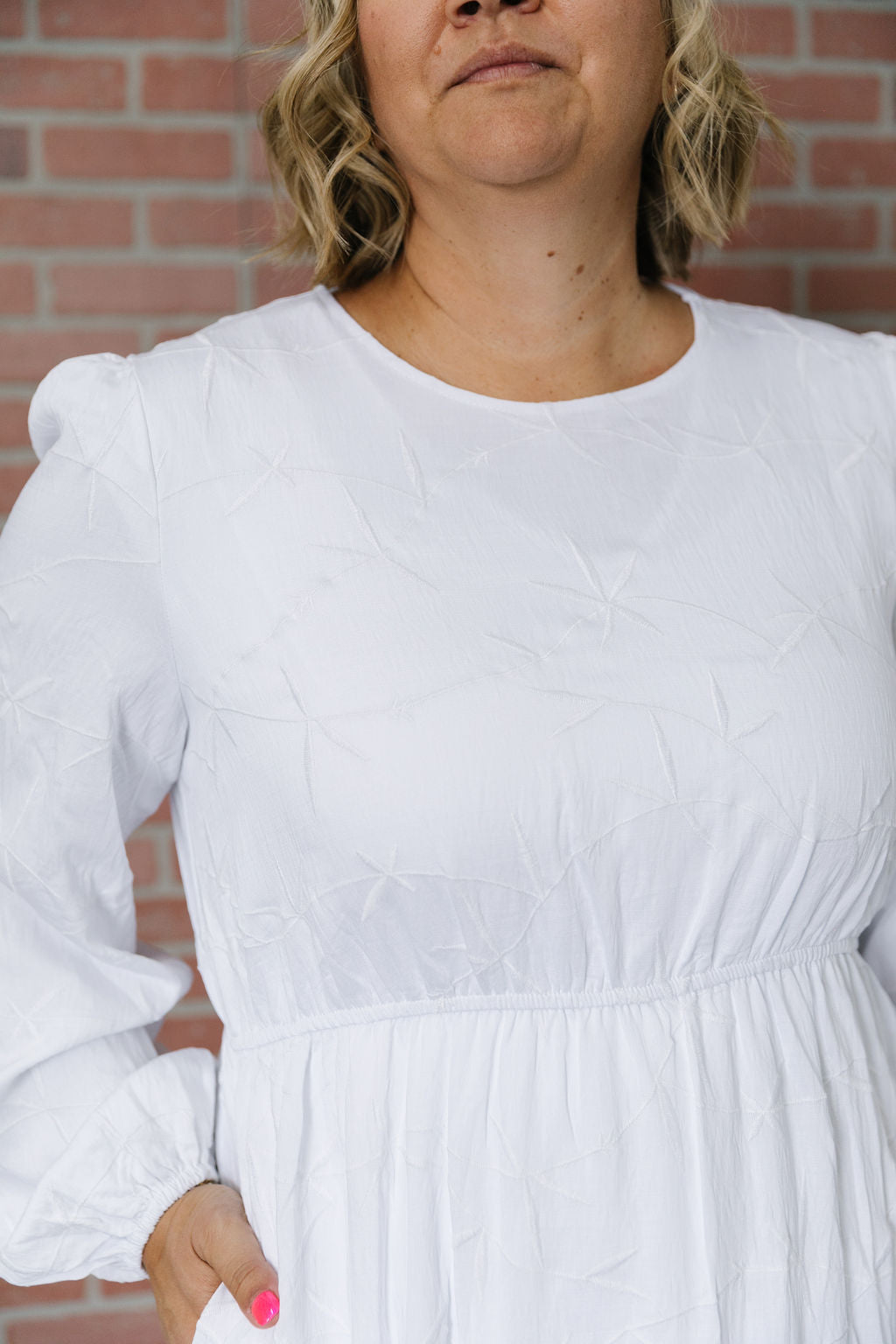 All In White Embroidered Vine