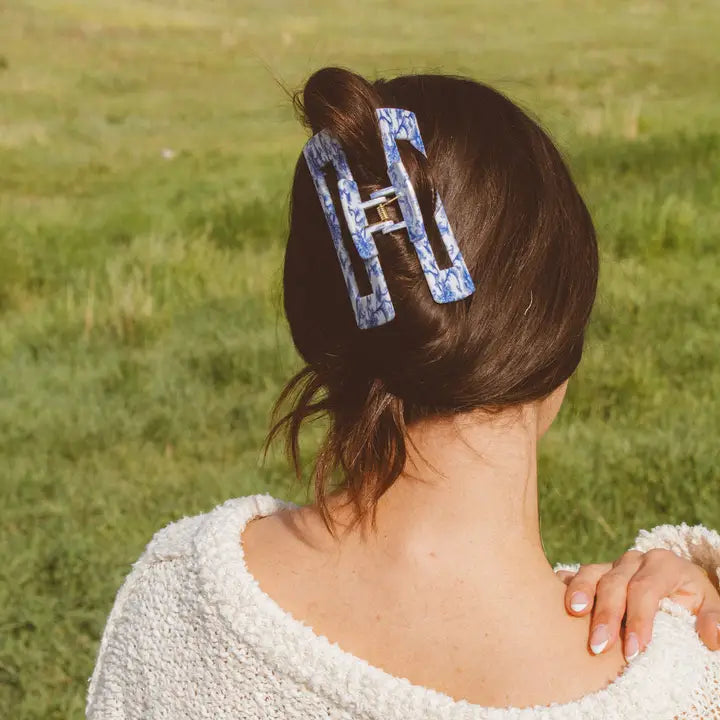 ANDI Blue Chinoiserie Claw Clip