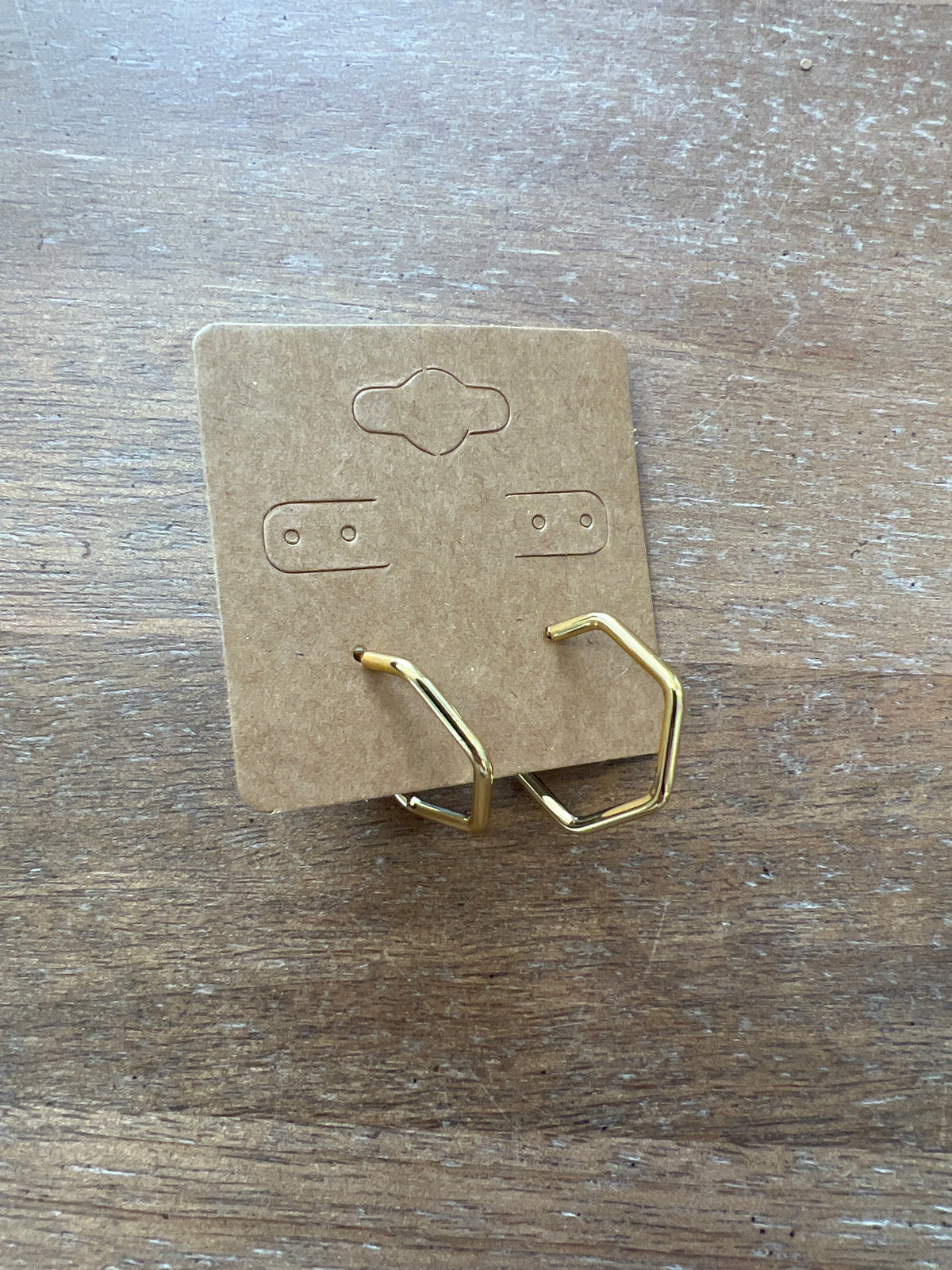 Gold Hexagon Earrings