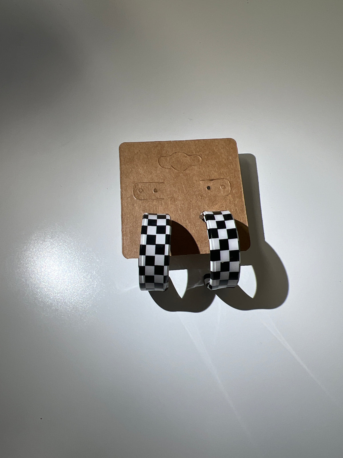 Checker Hoop Earrings
