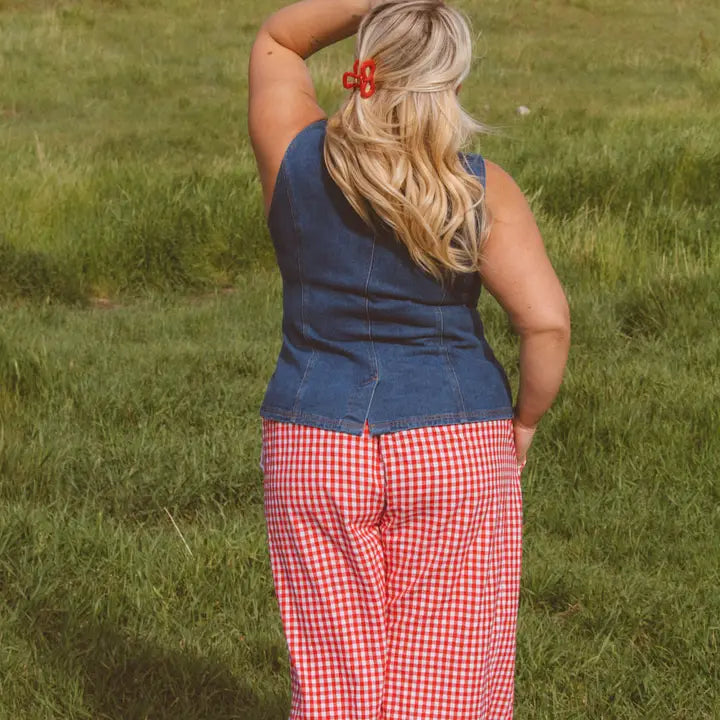 Andi Cherry Red Bow Claw Clip