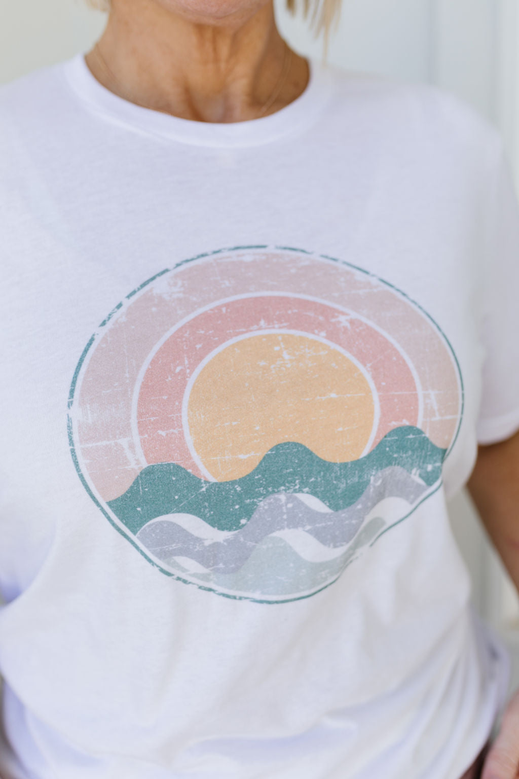 T-shirt graphique coucher de soleil sur la plage