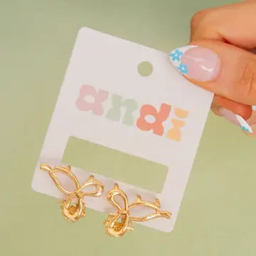 ANDI Micro Gold Bow Claw Clips