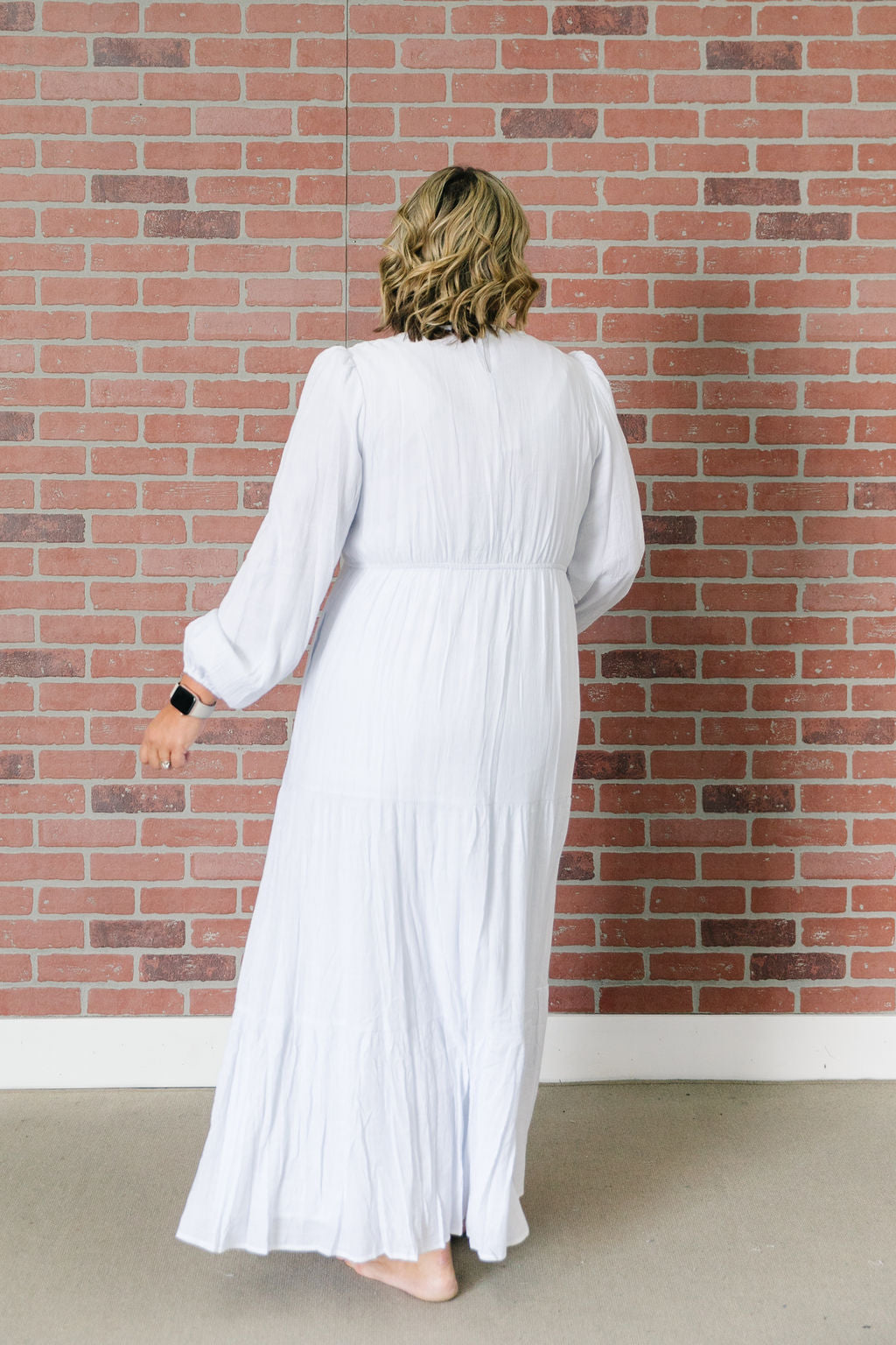All In White Tiered V-Neck