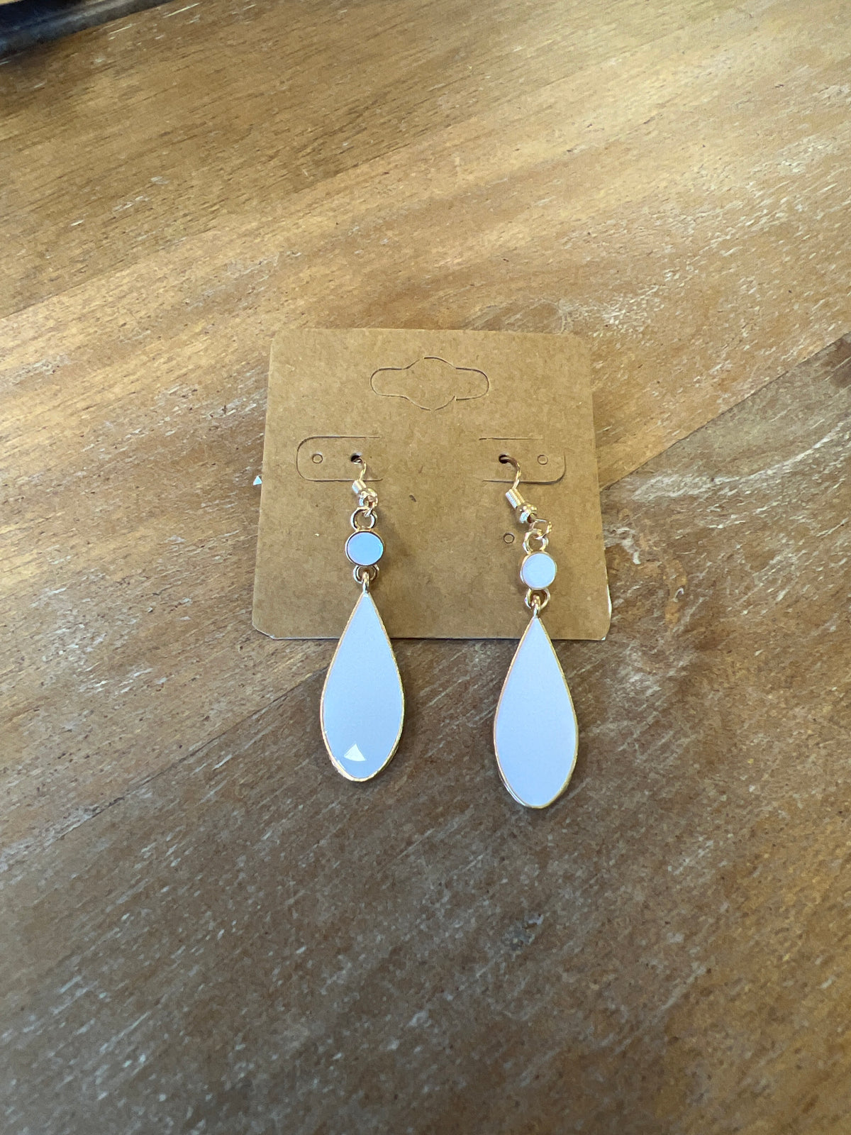 White Teardrop Earrings