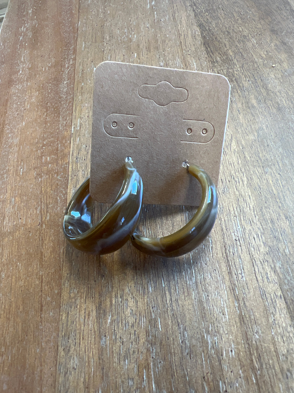 Chunky Brown Hoop Earrings
