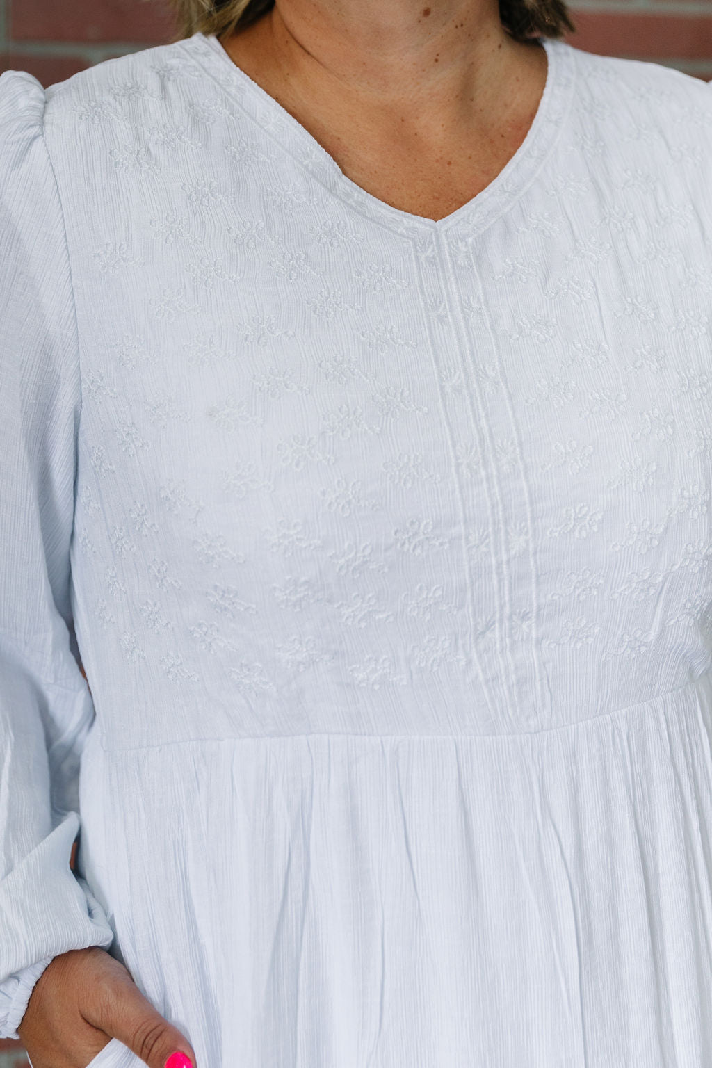 All In White Tiered V-Neck