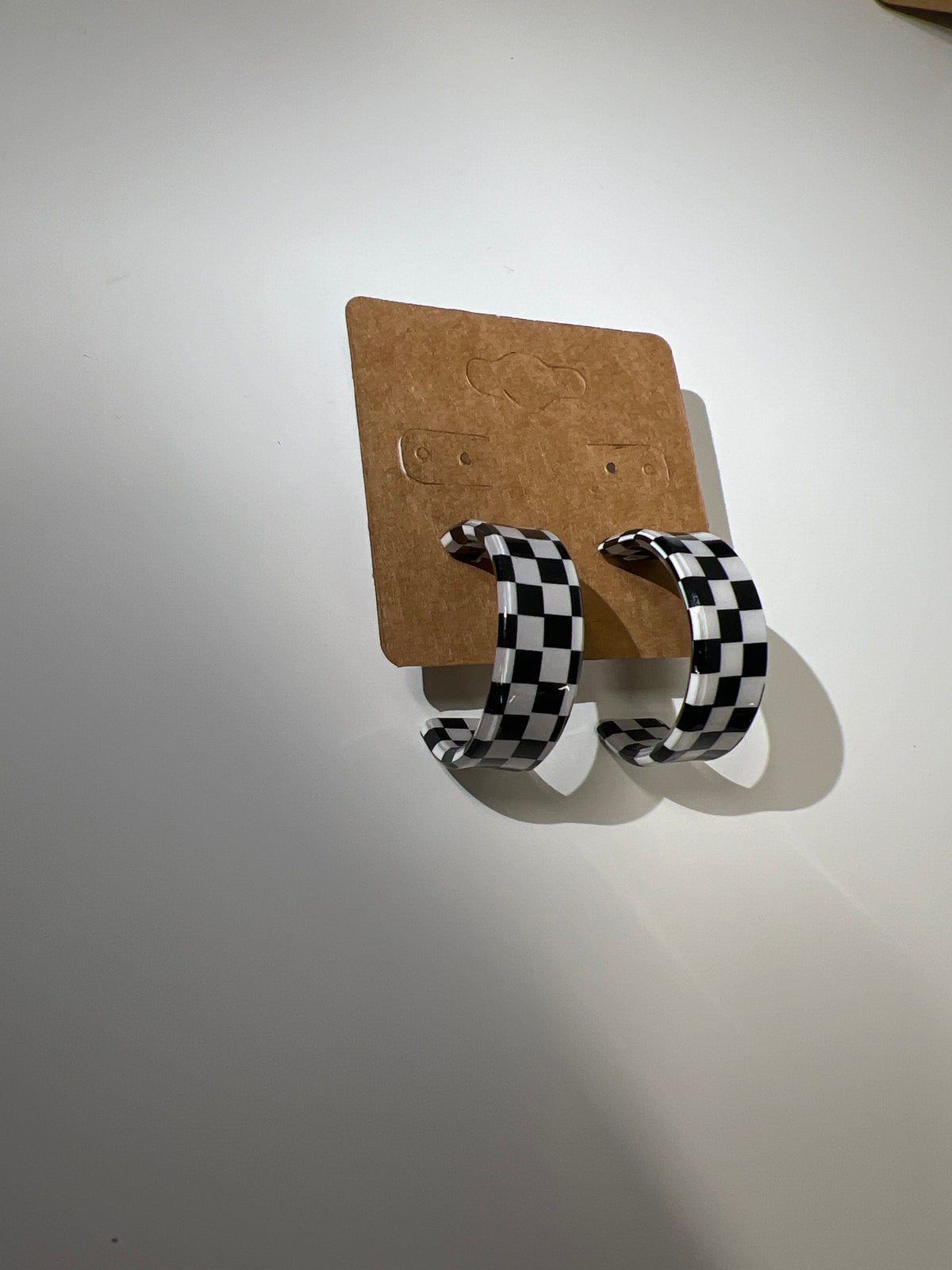 Checker Hoop Earrings