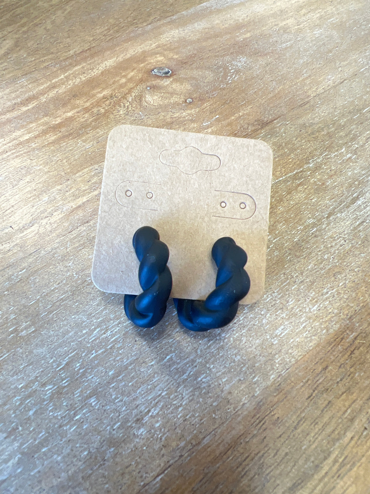 Black Twist Hoop Earrings