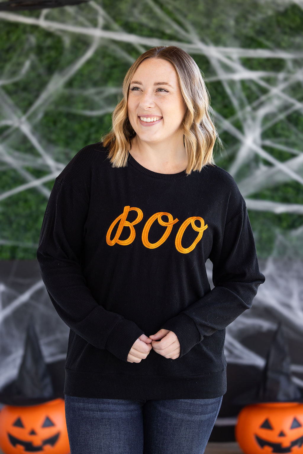 Boo Embroidered Top