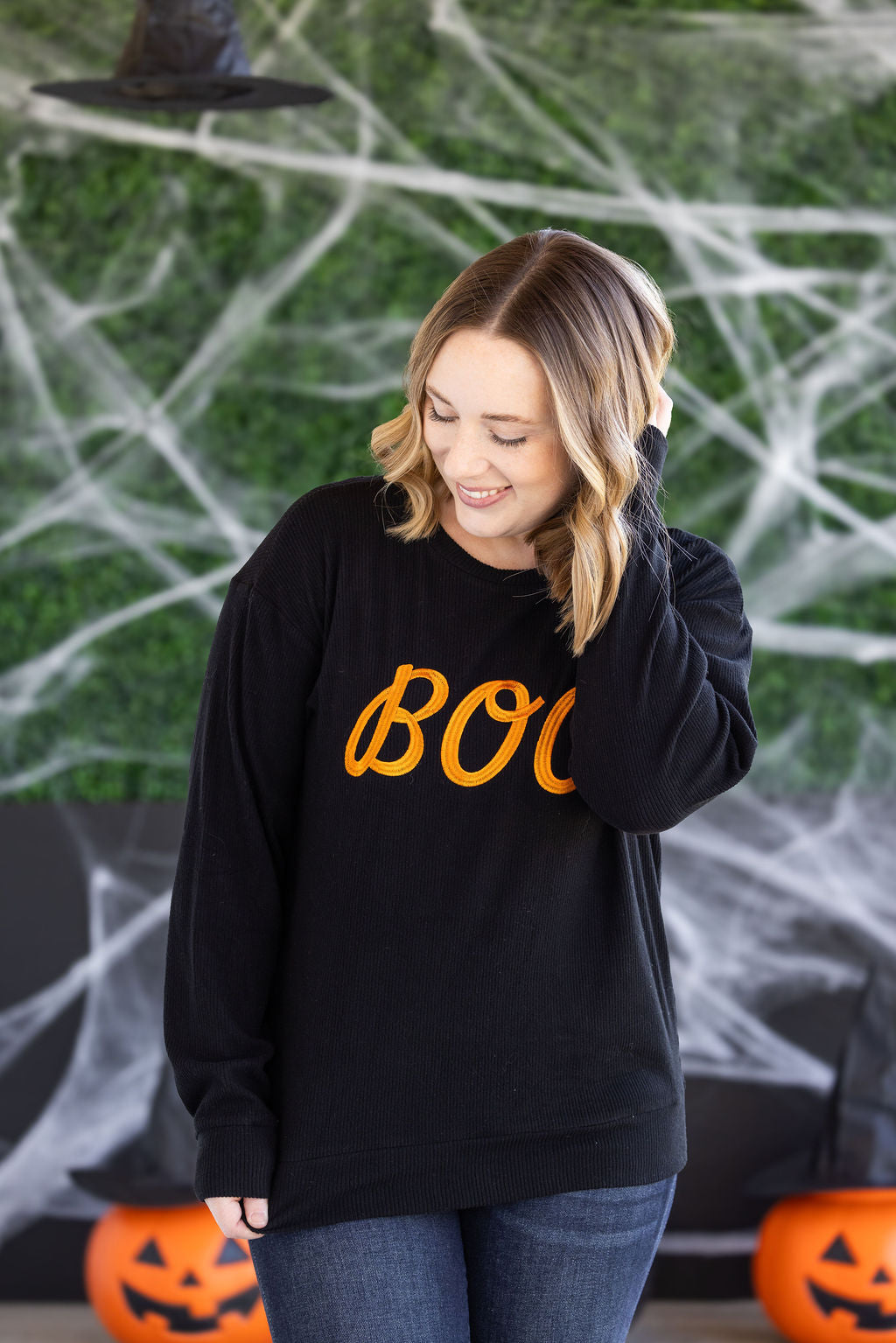 Boo Embroidered Top