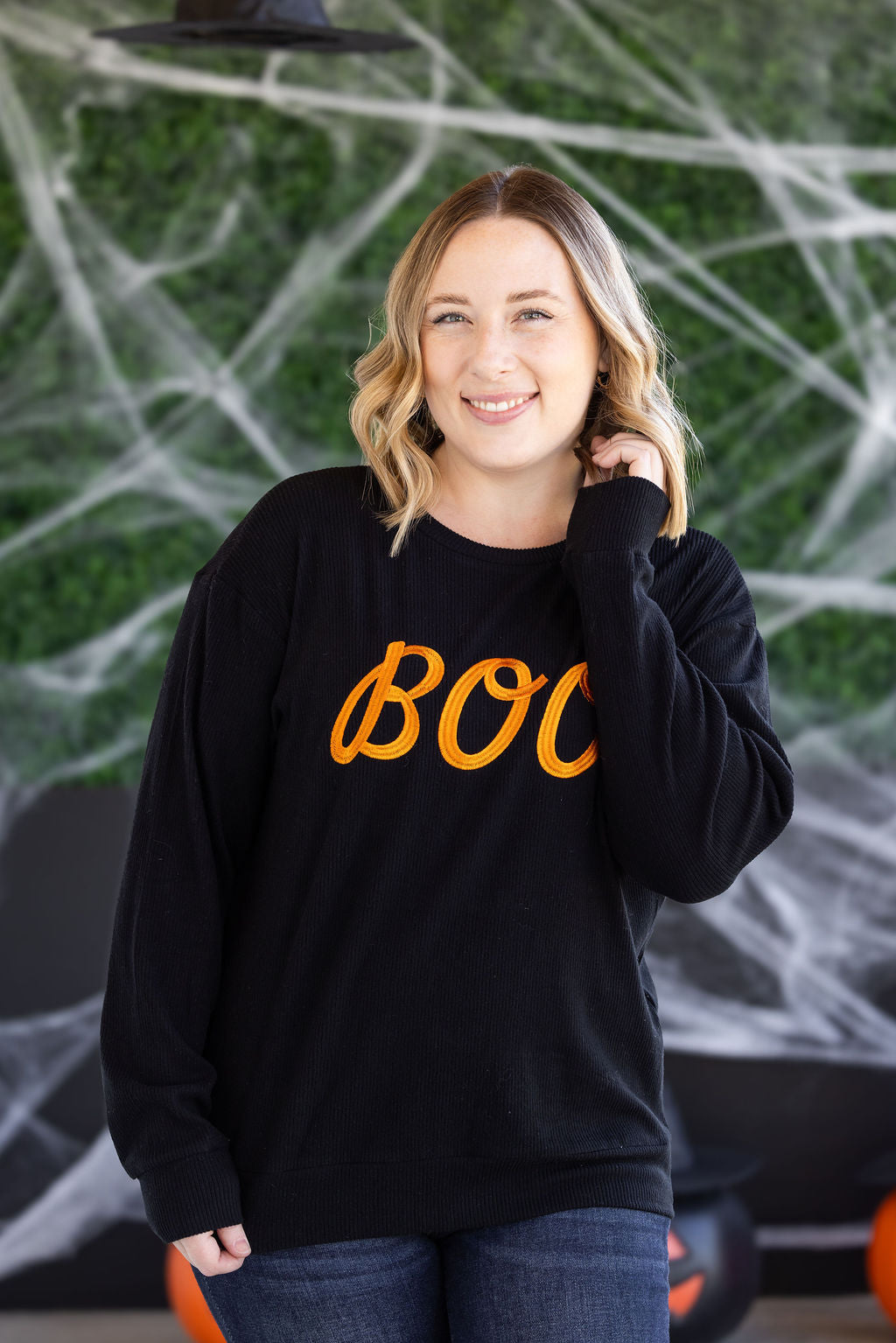 Boo Embroidered Top