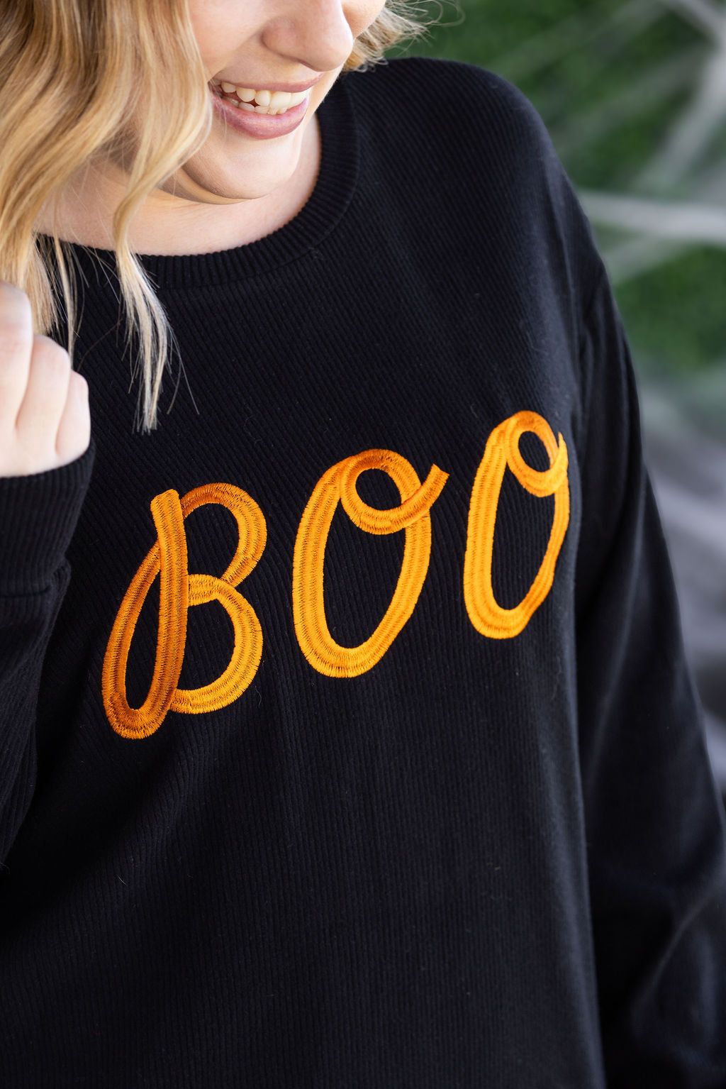 Boo Embroidered Top