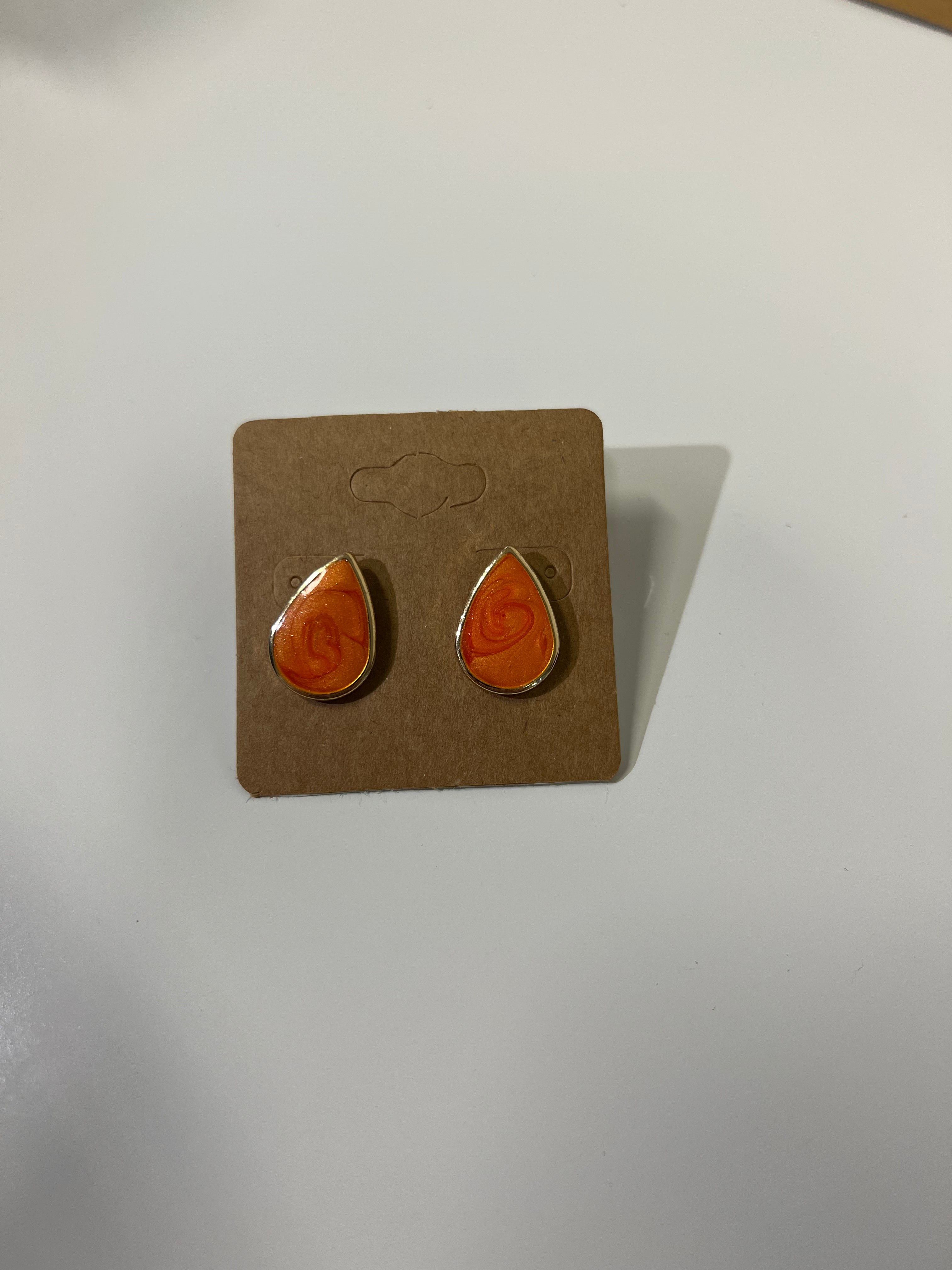 Orange Teardrop Earrings