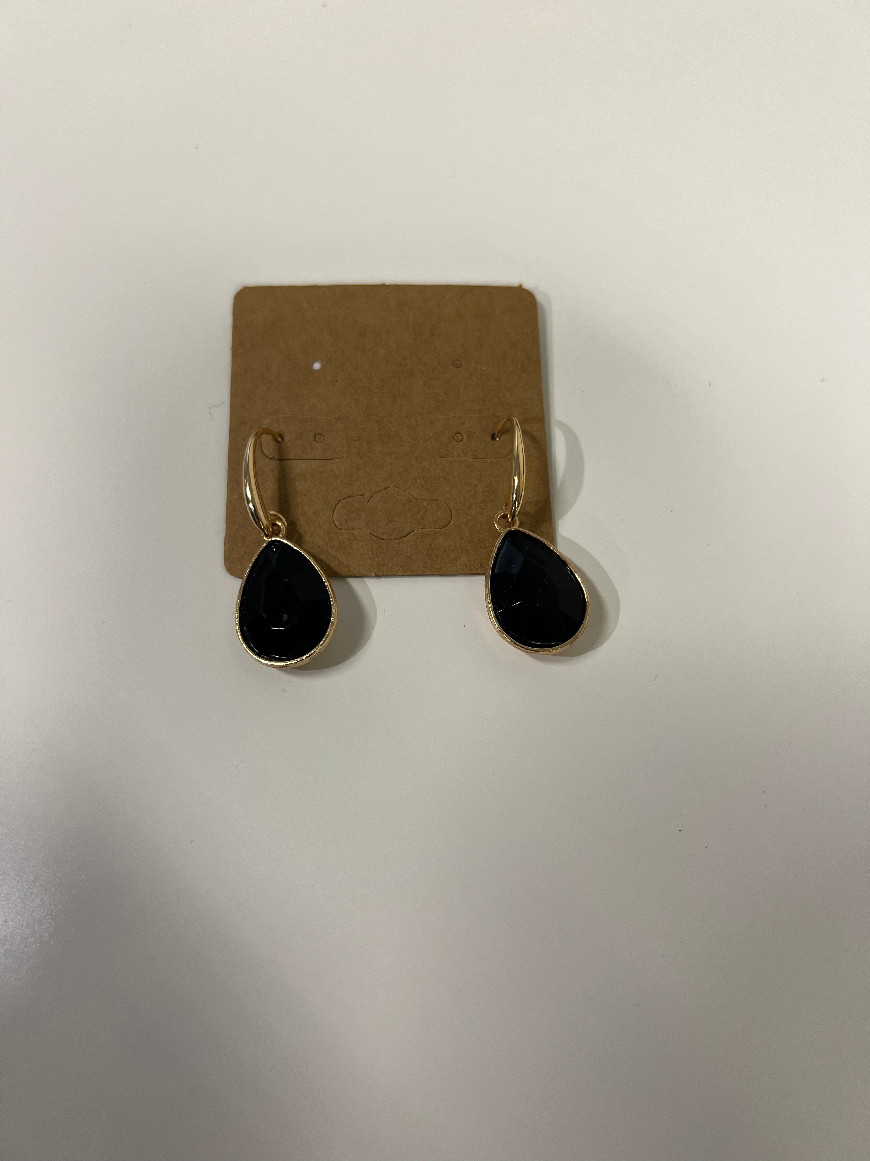 Black Tear Drop Earrings