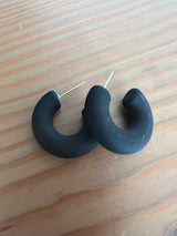 Chunky Black Hoop Earrings