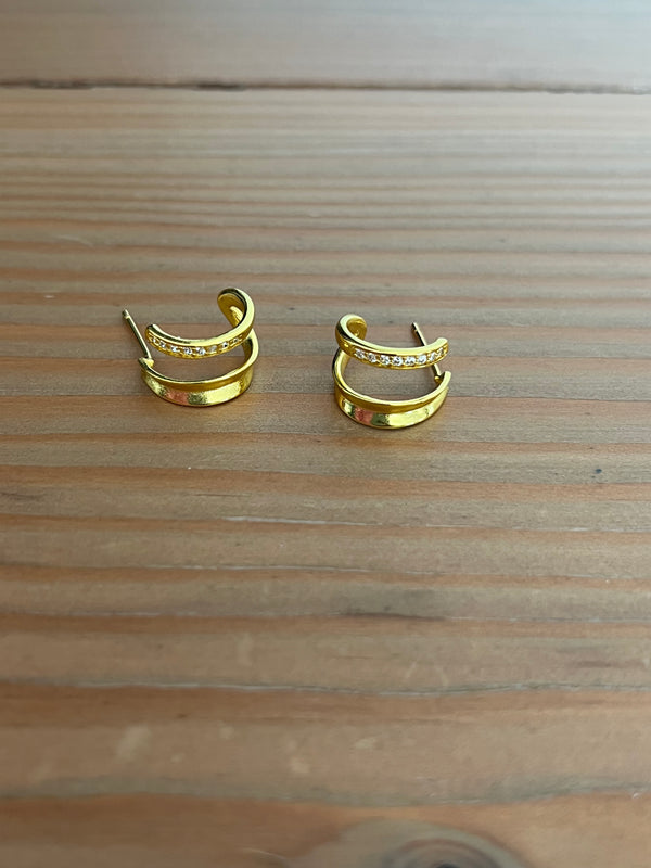 Yellow Gold Double Hoop Earrings